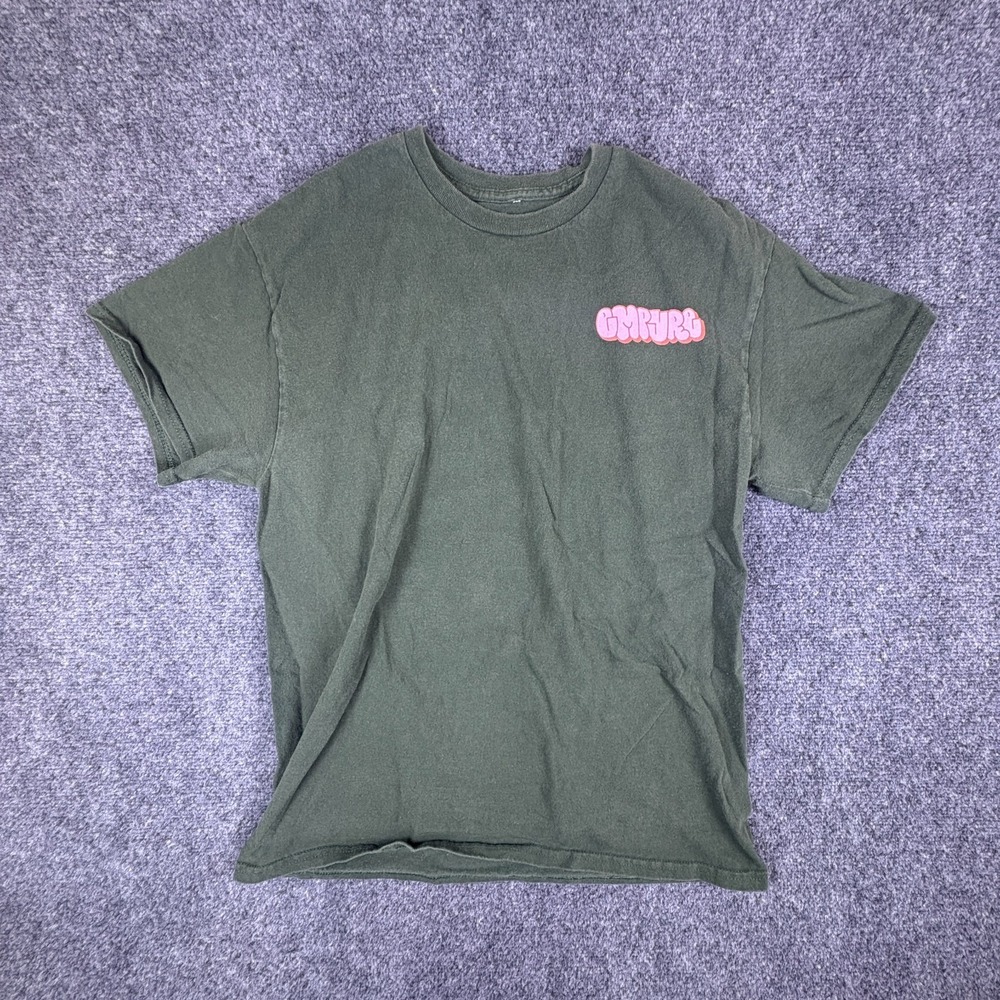 Empyre T-Shirt Mens M Olive Bubble Logo Graphic Cotton Short Sleeve Crew‎ Neck